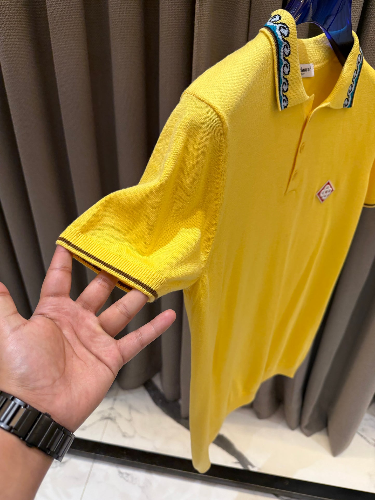 Casablanca Knitted Imported Polo Yellow