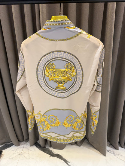 VERSACE CREAM WHITE GOLD IMPORTED SHIRT