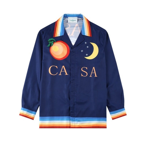 CASA BLANCA IMPORTED NAVY BLUE SHIRT