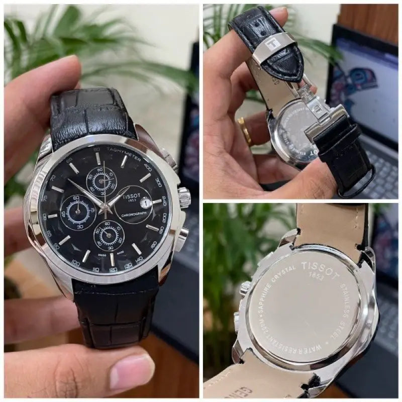 Tissot 1853 Black Silver Leather