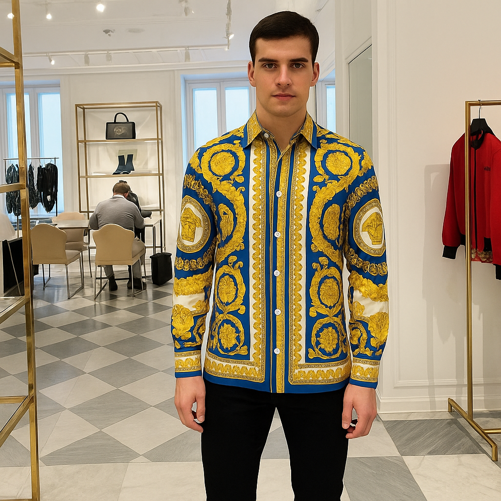VERSACE BOROCCO DESIGNER IMPORTED SHIRT