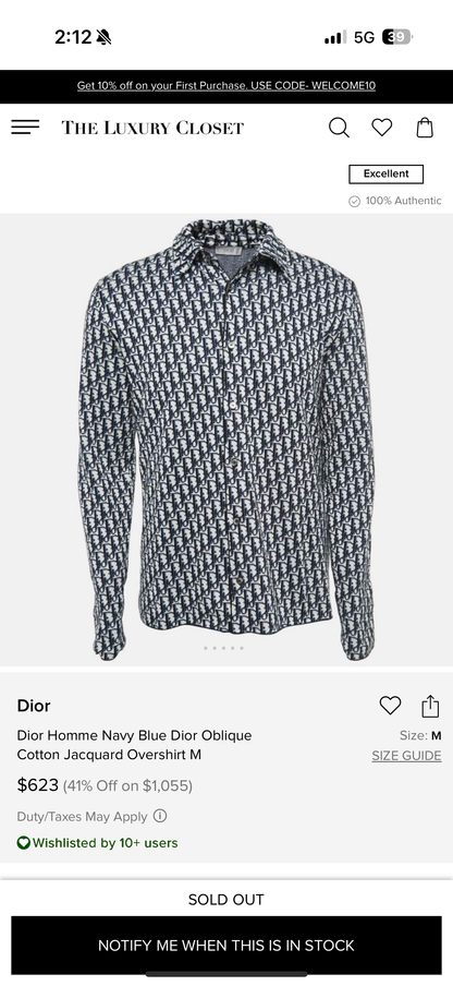 DIOR OBLIQUE STORE ARTICLE SHACKET