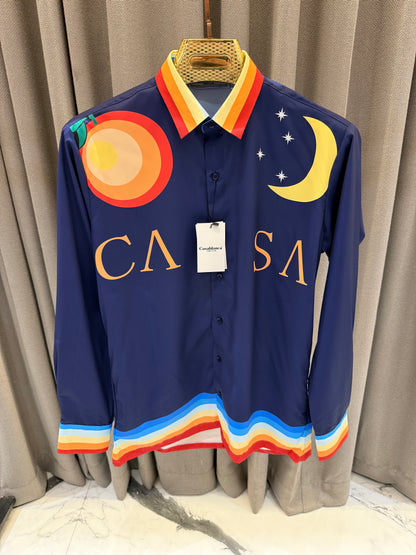 CASA BLANCA IMPORTED NAVY BLUE SHIRT