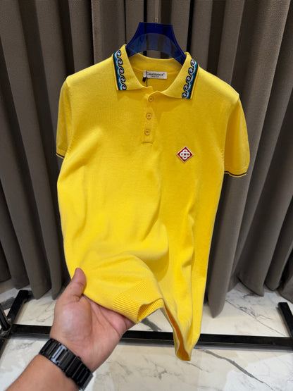 Casablanca Knitted Imported Polo Yellow