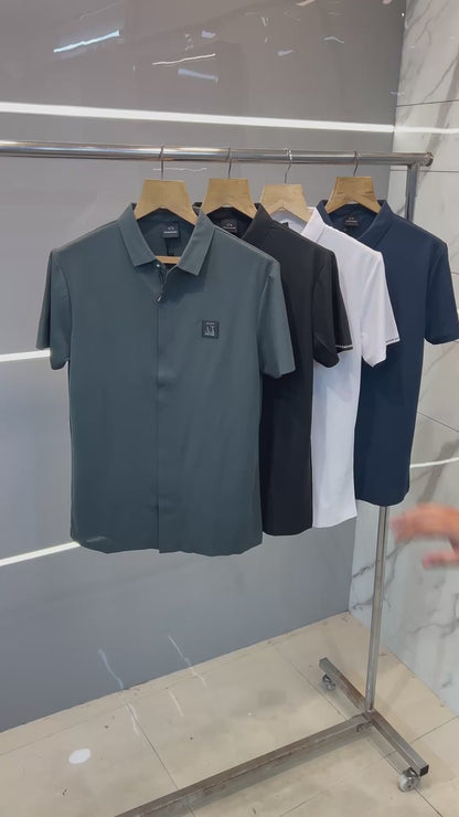 ARMANI EXCHANGE STICHLESS IMPORTED HALF SHIRT GREEN
